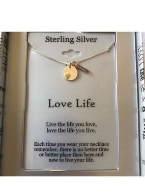 Kohl's Sterling Silver Necklace with Gold-Tone Heart Disc